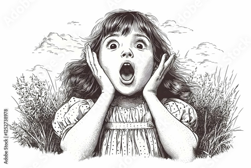 Astonished Girl Illustration