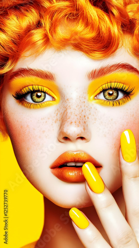 Vibrant Yellow Makeup and R...