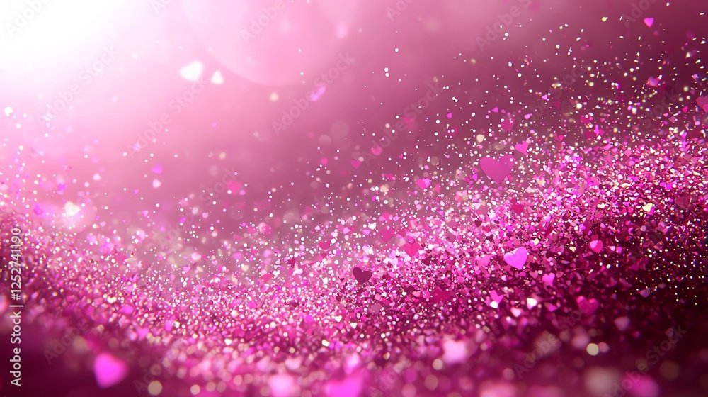 A vibrant, shimmering background filled with pink glitter and sparkling particles, creating a magical and festive atmosphere. A vibrant, shimmering background filled with pink glitter and sparkling particles, creating a magical and festive atmosphere.