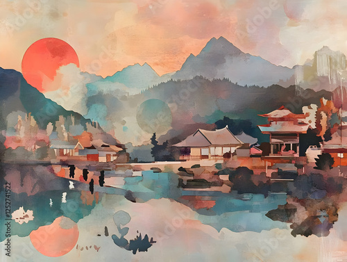 Serene Sunset Mountain Vill...