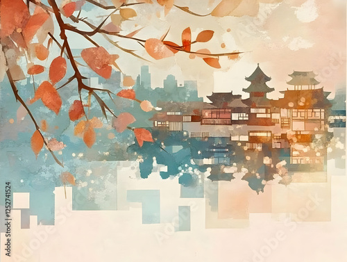 Autumn Cityscape Abstract P...