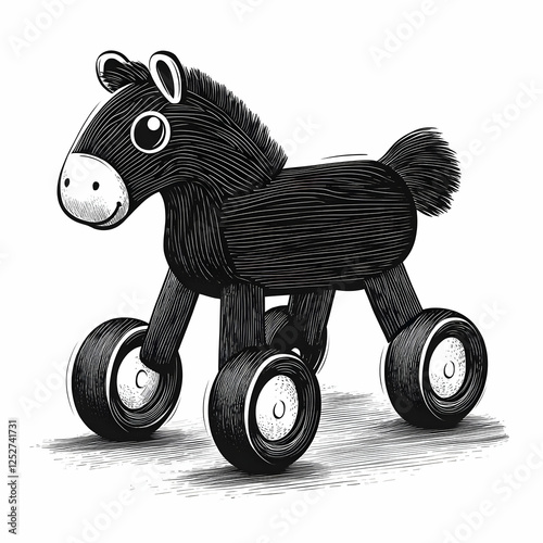 Black Toy Horse Illustration