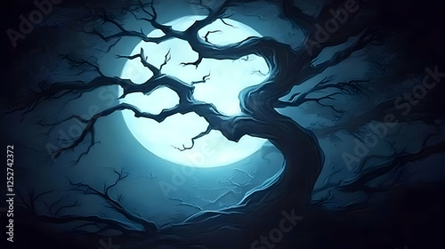Mystic Night Tree Illustration