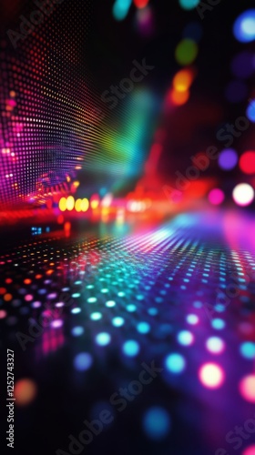 Colorful lights and particles create a mesmerizing abstract background for di...