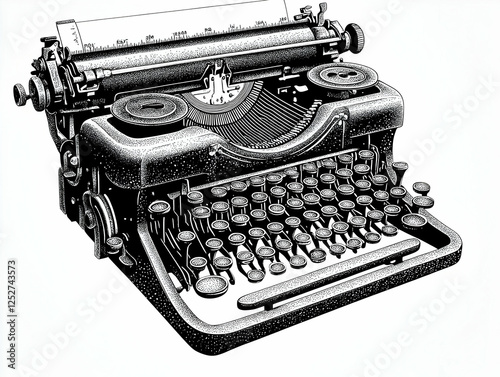 Vintage Typewriter Illustra...