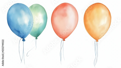 Watercolor Balloons Illustr...