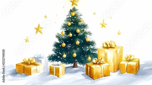 Festive Watercolor Christma...