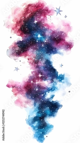 Cosmic Watercolor Galaxy Il...