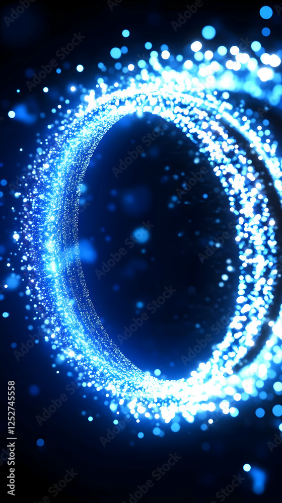 Obraz premium Abstract Blue Glowing Ring Background