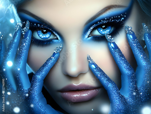 Blue Glitter Fantasy Makeup...