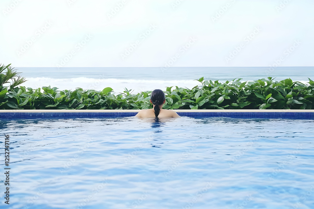 Obraz premium Ocean View Pool Relaxation