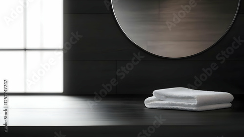 Dark Modern Bathroom 3D Render