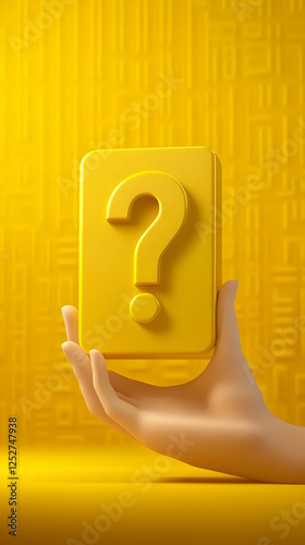 3D Yellow Question Mark Blo...