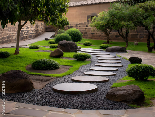 Zen Garden Landscape Illust...
