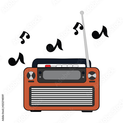 Illustration design of announcer and radio, world radio day special