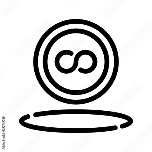 Delete symbol circle in a blue ring above a blue oval. Versatile design element for branding, logos, icons, or digital graphics.
