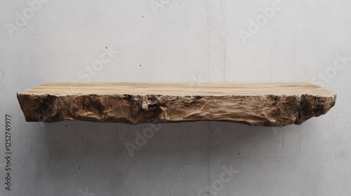 Fototapeta Naklejka Na Ścianę i Meble -  Empty wooden wall shelf. 3d isolated wood rack. Bookshelf for library interior or modern gallery mockup. Home or store storage furniture set with brown texture. Oak office stand template collection