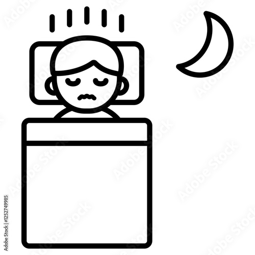 악몽 꾸는 남자아이 아이콘