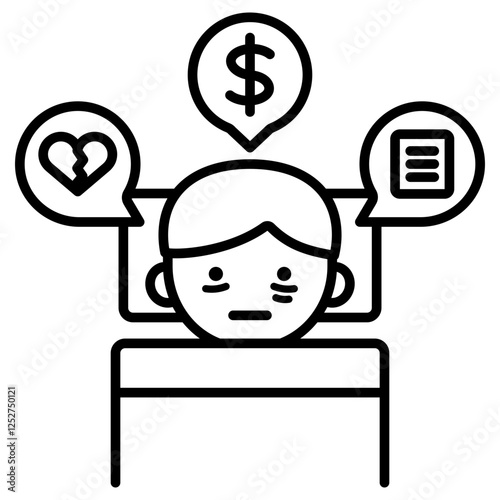 스트레스 받은 남자아이 아이콘