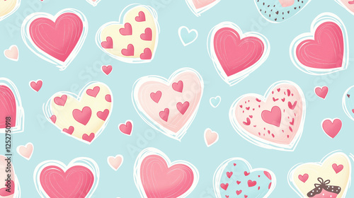 Valentine Seamless heart and flower pattern for romantic decoration