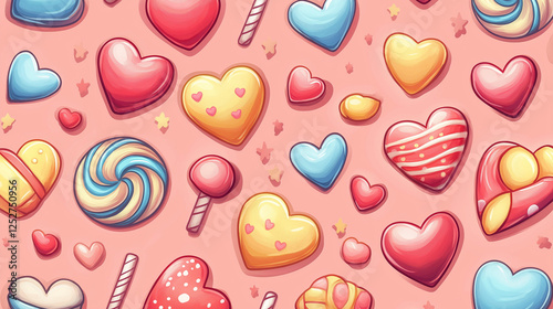 Valentine Seamless heart and flower pattern for romantic decoration