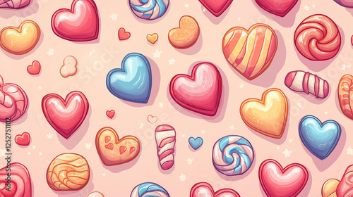 Valentine Seamless heart and flower pattern for romantic decoration