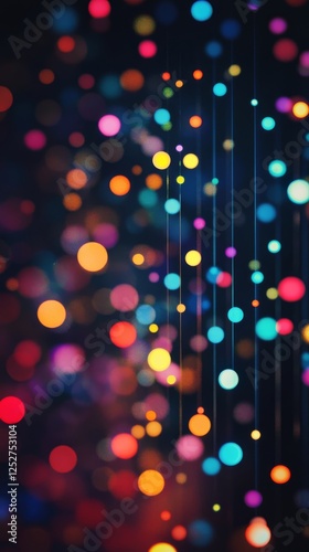 Colorful lights and particles create a mesmerizing abstract background for di...