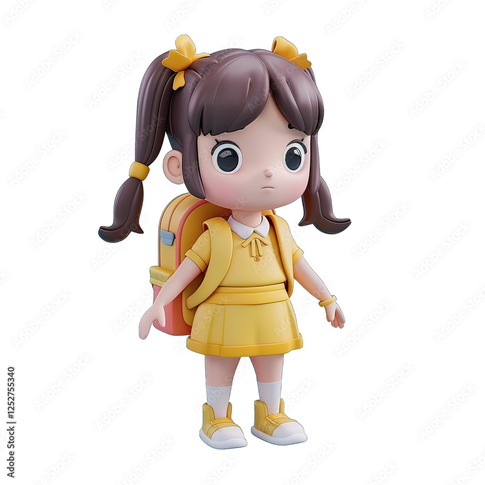 3d little girl go to school 3d little girl go to school