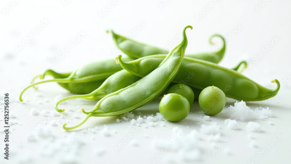 green peas on white background green peas on white background