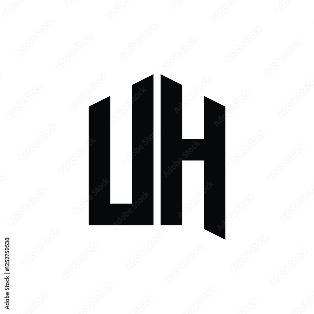 UH monogram logo design letter text name symbol monochrome logotype alphabet character simple logo