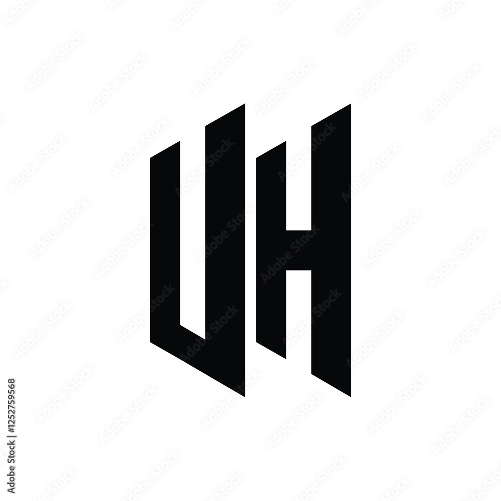 UH monogram logo design letter text name symbol monochrome logotype alphabet character simple logo UH monogram logo design letter text name symbol monochrome logotype alphabet character simple logo