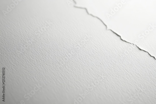 White torn paper with textured surface creating a minimalist design in a well...