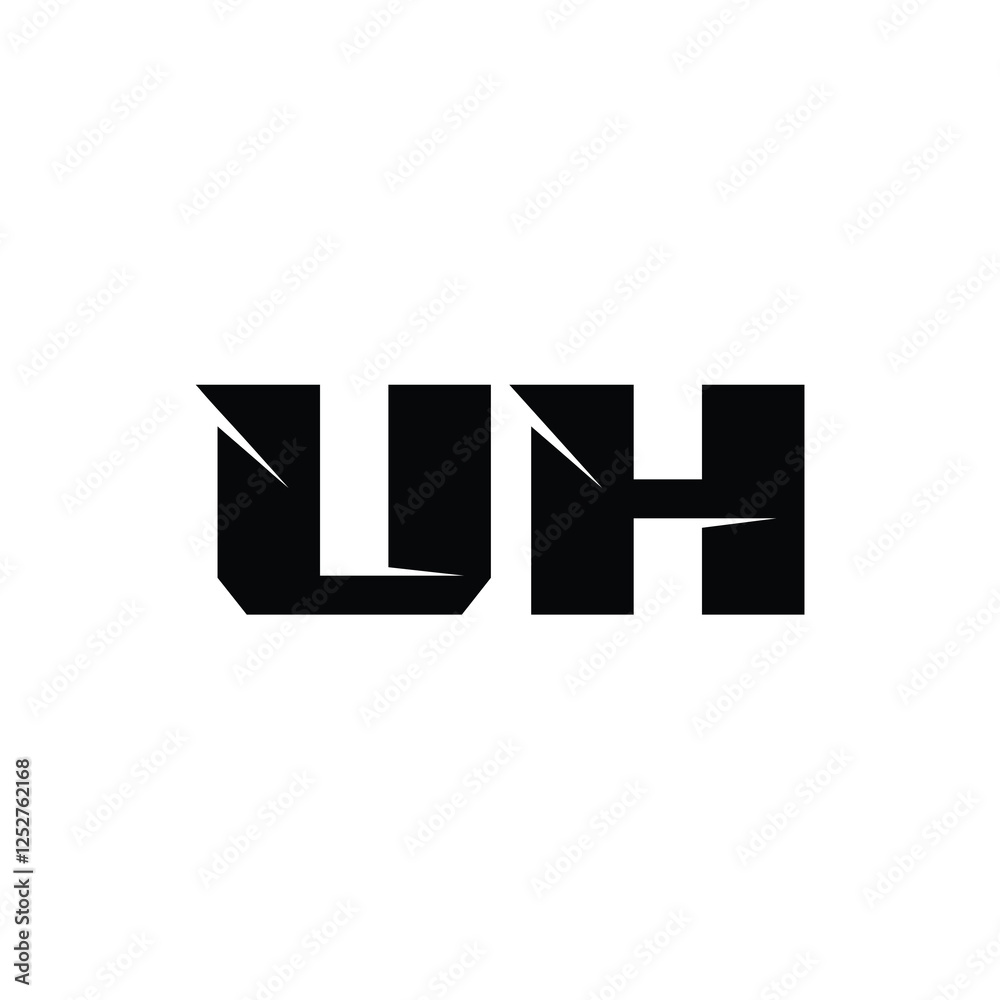 UH monogram logo design letter text name symbol monochrome logotype alphabet character simple logo UH monogram logo design letter text name symbol monochrome logotype alphabet character simple logo