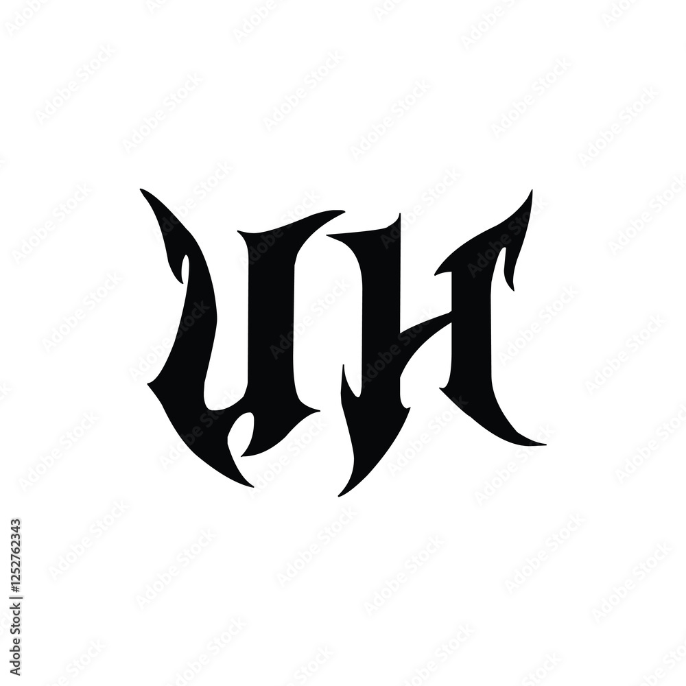 UH monogram logo design letter text name symbol monochrome logotype alphabet character simple logo UH monogram logo design letter text name symbol monochrome logotype alphabet character simple logo
