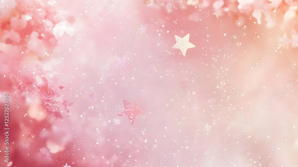 A calming and magical pink ocean with glowing stars and soft floating sparkles in the water. A calming and magical pink ocean with glowing stars and soft floating sparkles in the water.
