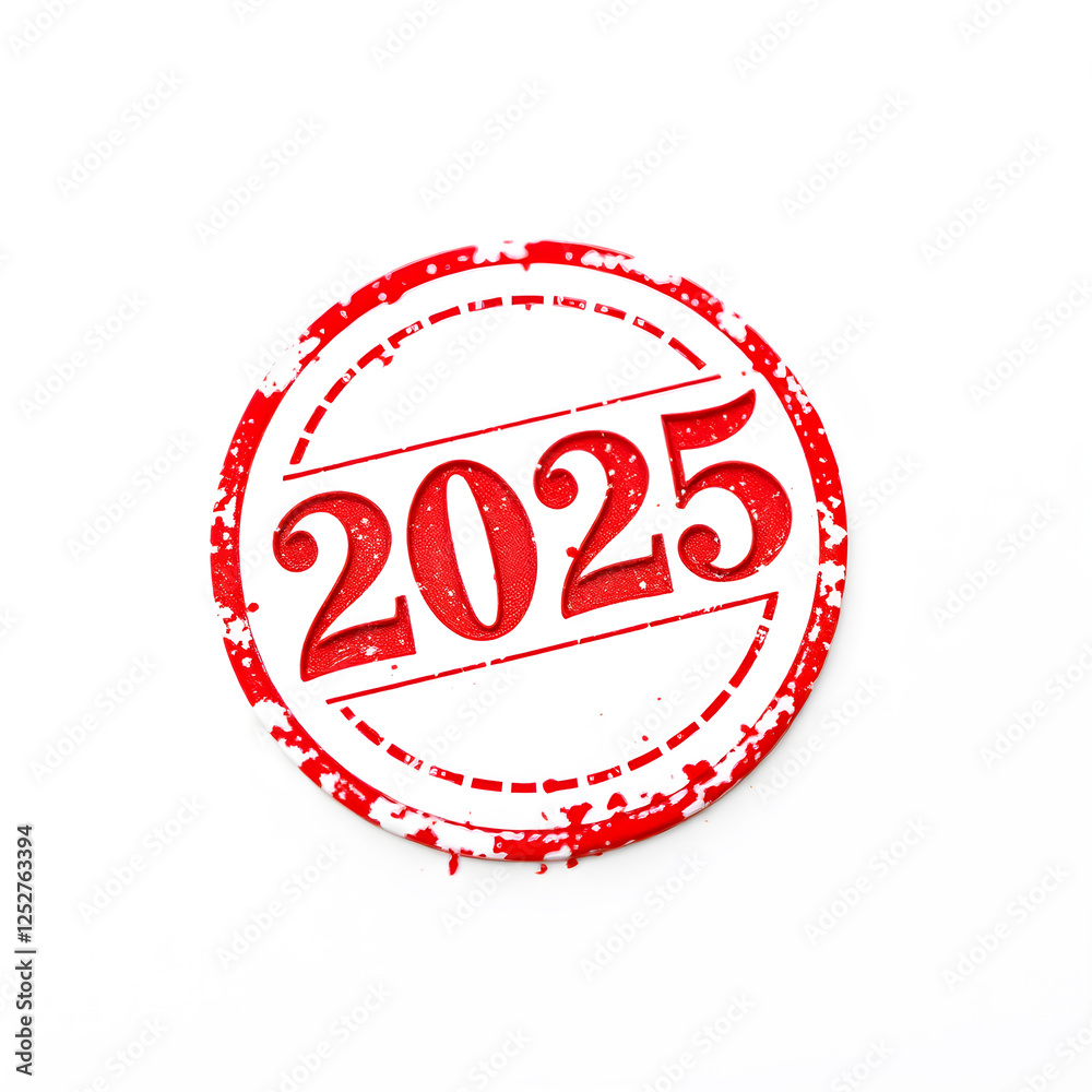 2025 text stamp red rubber stamp on white background. Generative AI 2025 text stamp red rubber stamp on white background. Generative AI