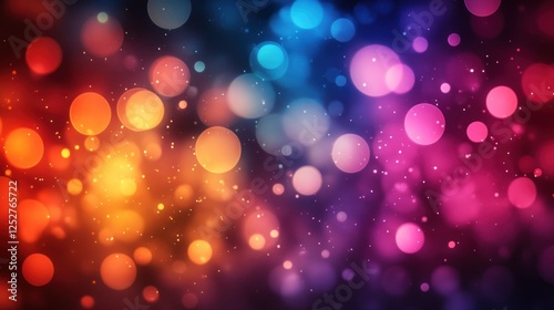 Colorful bokeh lights, night, abstract, festive background