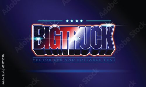 big truck text effect design illustration