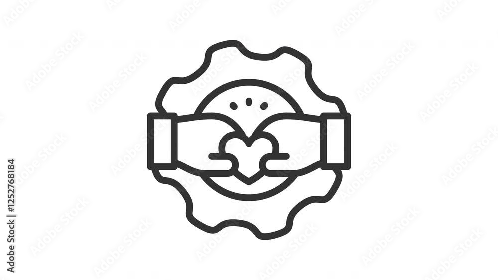Animated morale with heart and worker sign. Suitable for finance, employee, management, teamwork, office, leadership, leader, company, corporate, manager, employment, development and business Animated morale with heart and worker sign. Suitable for finance, employee, management, teamwork, office, leadership, leader, company, corporate, manager, employment, development and business