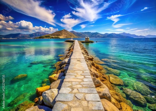 Aegean Sea Stone Pier, Naxos, Cyclades, Greece: Stunning Landscape Photography