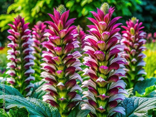 Bear's Breeches Flower Close-Up - Acanthus mollis Botanical Photography photo