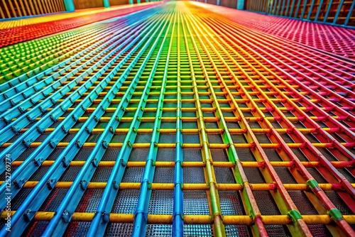 Durable Nonslip Steel Grating for Industrial Applications - Stock Photo photo