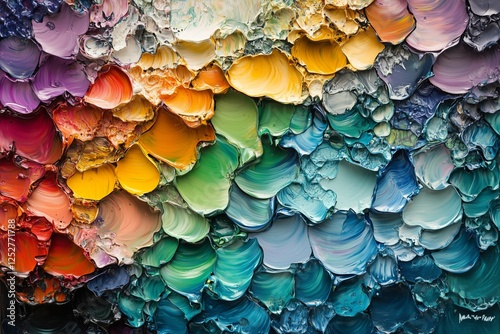 Colorful abstract texture created with thick paint in a stunning display of a...
