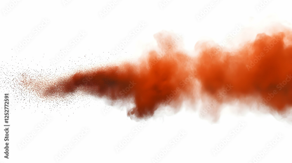 Orange powder explosion, white background, design element (1) Orange powder explosion, white background, design element (1)
