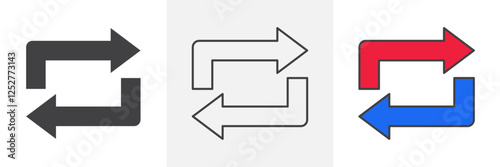 Arrows repeat icons pack for website designs
