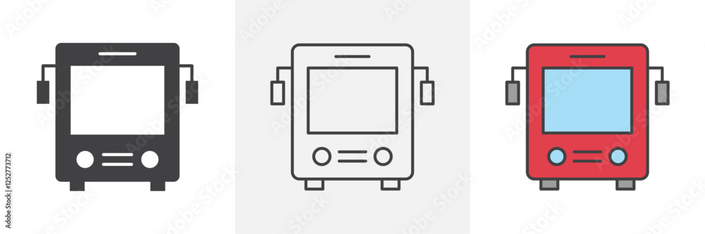 Bus icons pack for website designs Bus icons pack for website designs