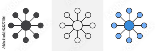 Chart connected icons pack for website designs