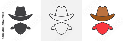 Cowboy icons pack for website designs