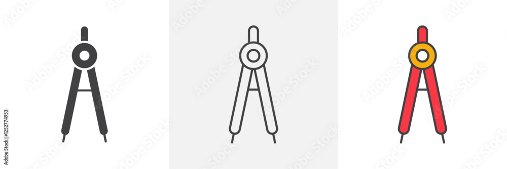 Drafting compass icons pack for website designs Drafting compass icons pack for website designs