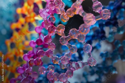 DNA Nanotechnology Structures Are Intricately Assembled in Vibrant Colors Showcasing the Complexity of Molecular Design and Engineering photo